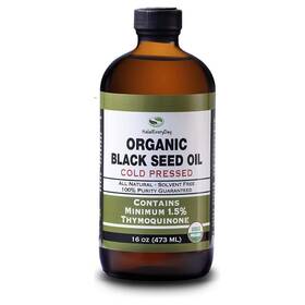 Halaleveryday 099854934425 Organic Black Oil - Certified Cold Pressed Glass Bottle 16oz Over 1.5% Thy