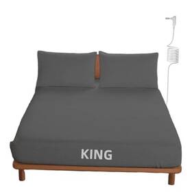 Happygrounding 193 203 33/g Grounding Fitted Sheets With 15ft Earthing Cord Size 90% Organic King Gray