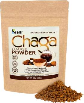 Health Inc. 313028786796 Siberian Pure Raw Coarse Chaga Powder 8 Oz / 226g Premium Wild Forest Harveste