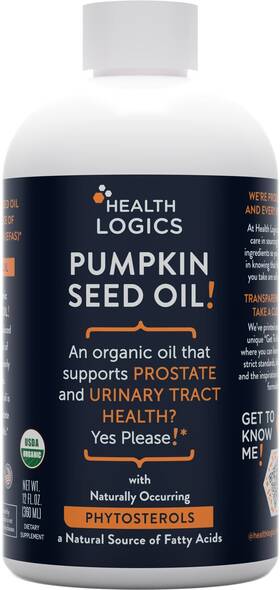 1001700 Health Logics Pumpkin Seed Oil 12oz Organic Cold Pressed Vegetarian Non-gmo Gluten Free