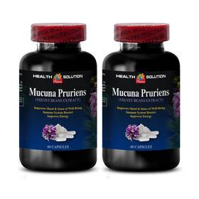 Health Solution 601133620952 Mucuna Pruriens Velvet Beans Extract 120 Capsules 350 Mg 2 Bottles