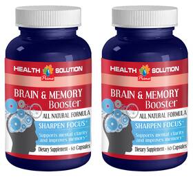 Health Solution 707089657889 Brain And Memory Booster Supplement Supports Maintains 2 Bottles