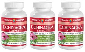 Health Solution 739862236141 Echinacea Extract Pure Healthy Active Immune System Support 3 Bottles
