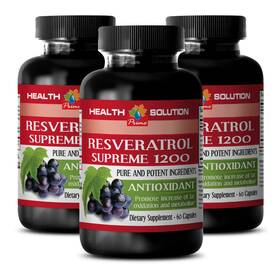 Health Solution Usa 609779840819 Energy Booster Pills - Resveratrol Supreme 1200mg Immune Boosting Vitamins 3b