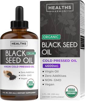 Healths Harmony 313094132107 Usda Organic Black Seed Oil Liquid 4 Fl Oz Premium Cold-pressed Nigella Sativa
