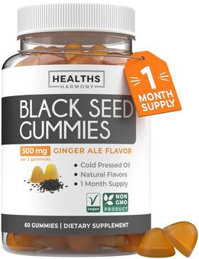 Healths Harmony 810148710644 Black Seed Oil Gummies - Natural Ginger Ale Flavor Non-gmo And Vegan Cold-press
