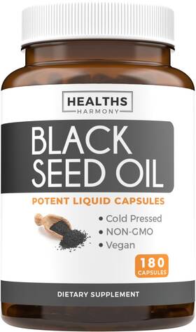 Healths Harmony 850006500727 Black Seed Oil - 180 Softgel Capsules Non-gmo And Vegan Premium Cold-pressed