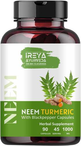 Hebhac Herbals Llp 313089840888 Neem And Turmeric Capsules 90 Made Black Pepper