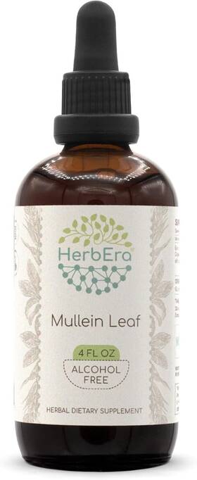 B120 Herbera 011922906295 Mullein Flower Alcohol-free Herbal Extract Tincture Dried 4 Fl Oz