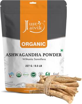 Herbs And Crops Overseas 445018191198 100% Organic Ashwagandha Powder- Withania Somnifera- Usda Certified Organic- 227