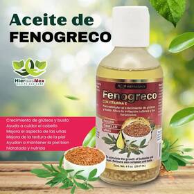 Hierbasmex8723368 Hierbasmex Fenogreco Aceite Esencial 4 Fl Oz. Fenugreek 100% Pure And Natural Essential Oil
