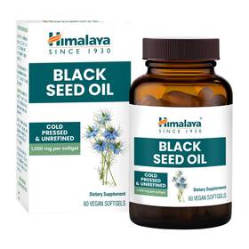 Himalaya 605069000222 Black Seed Oil Softgels Cold-pressed And 60 Count Pack Of 1 Clear