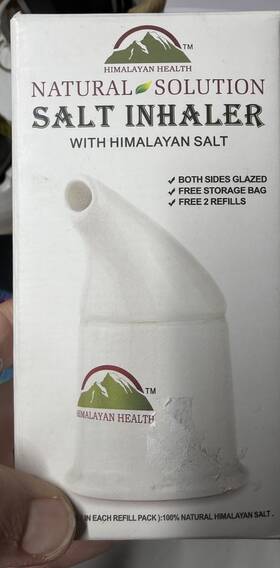 Inhaler-200 Himalyan Health Himalayan Salt Inhaler Dry Therapy Pipe Natural Inhale Sinus Relief