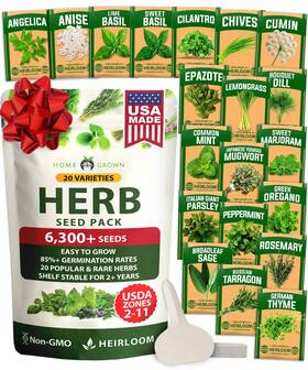 Home Grown 850056627153 Premium Herb Seeds Variety Pack - 20 Heirloom 20-pack Multi