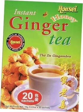 Honsei Products 798527140087 Instant Ginger Honey Tea 18 G/0.63 Oz. 20 Sachets