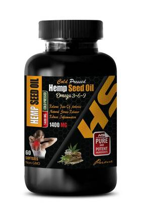 Hs Prime 613583763431 Hemp Oil - Organic Seed 1400mg Menopause Relief 60 Capsules