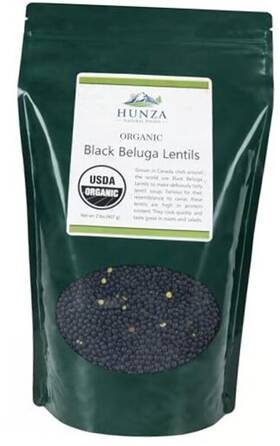 Hunza Natural Foods 720310602496 Organic Black Beluga Lentils 2-lbs