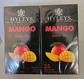 Hyleys 850016054265 Mango Green Tea Te Verde - Natural 25 Bags Lot Of 2