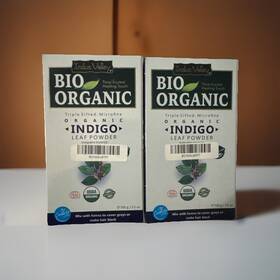 Indus Valley 904061205898 2 Pack Bio Organic Natural Indigo Powder 100g/3.5 Oz Ea. Exp. 5/27