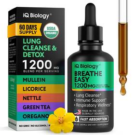 Iq Biology 860013193065 Mullein Drops For Lungs - Usda Organic Supplement 2 Fl Oz Pack Of 1