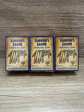 Island Soap & Candle Company 654604004010 And Works Surfers Salve Bars Lot Of 3
