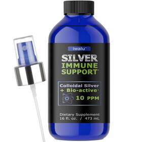 Iwalu 852181008999 Colidial Silver Spray Improve Immunity Plata Coloidal Organica 16 Oz - Usa Made