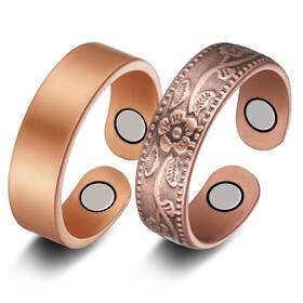 B097t5sbtk-us Jecanori 2pcs Copper Rings For Women Men Magnetic Therapy Ring Adjustable Jewe