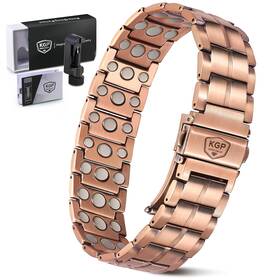 Jewelry 445053338312 Mens Magnetic Copper Bracelet With 3x Strength Ultra Enhanced Magnets Adjustab
