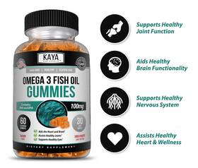 Knog60 Kaya Naturals Natural Omega-3 Fish Oil Gummy Vitamin Healthy Joint And Heart Wellness Gummies