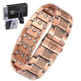 Usbr886 Kgp 3x Strength Vintage Magnetic Copper Bracelet For Men Mens 99.99% Solid P