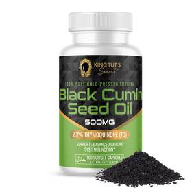King Tuts Secret 854340001018 Black Seed Capsules - 500 Mg 100 Softgels Nigella Sativa