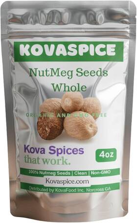 Kovafood 644161752097 Kova Spice Organic Whole Nutmeg Non Gmo All Natural - 4oz