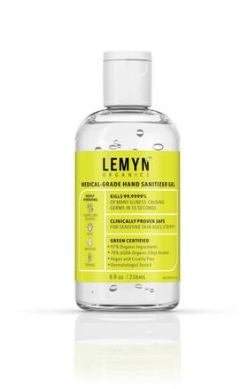 Lemyn Organics 379835000012 Hand Sanitizer Gel Medical Grade Green Certified 236ml 8fl Oz New