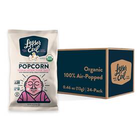 Lesserevil 855469006229 Organic Popcorn Himalayan Pink Salt .46 Oz 24 Pack