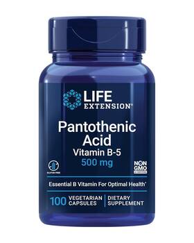 02028 Life Extension Pantothenic Acid 500 Mg Vitamin B5 Calcium Support