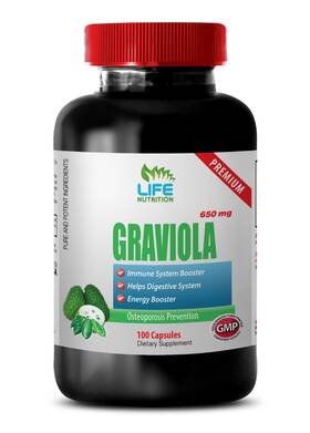 Life Nutrition 601133667568 Graviola Leaves - Leaf Powder 650 Mg Immune System Health Capsules 1b