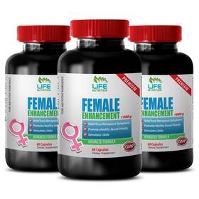 Life Nutrition 601133669807 Female Sexuality Boost- Enhancement Horny Goat Weed Maca 3 Bottle