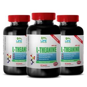 Life Nutrition 788619699708 Theanine Supplement - L-theanine 200mg 3 Bottles Blood Pressure Support