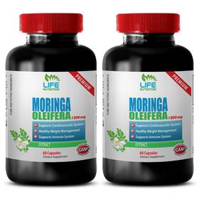 Life Nutrition 788619701753 Moringa Capsules - Oleifera 1200mg Lower Cholesterol Naturally 2b