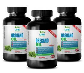Life Nutrition 788619702231 Oregano Candida - Oil 1500mg Metabolism Boosting Pills 3 Bottles