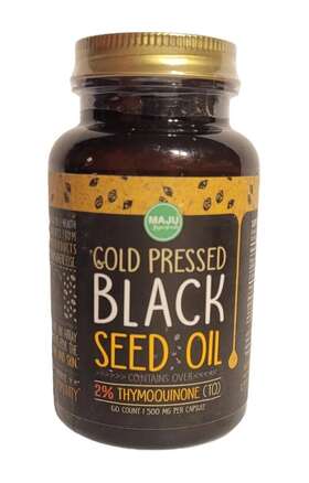 Llc 744110360264 Majus Cold Pressed Black Seed Oil Capsules 2% Thymoquinone 100% Turkish Blend