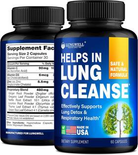 Lungwell 744110064537 Quit Smoking Aid For Lung Cleanse And Health - Made In Usa Detox With Licor