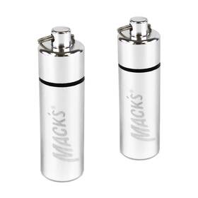 Macks 033732001113 Keychain Carrying Case Aluminum Waterproof Ear Plugs Holder Inch 2 Pack Silver