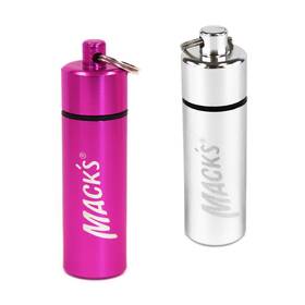 Macks 033732003339 Mack S Keychain Carrying Case Aluminum Waterproof Ear Plugs Holder 2 Pack