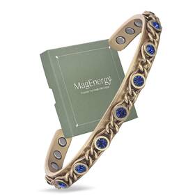 Magenergy 722024829183 Handmade Copper Bracelet With Braided Twisted Wire Emerald Cz Ston