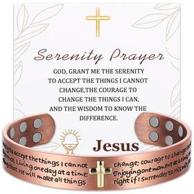 3800 Magenergy 722024830431 Copper Bracelet For Men 12x Strength Cross Magnetic With Gauss