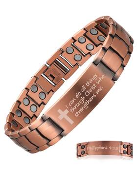 Magenergy 722024832015 Copper Bracelet For Men Christian Magnetic