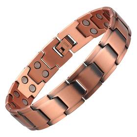 Magenergy 759838889201 Copper Bracelet For Men 99.9% Pure Magnetic With Po