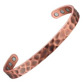 Magenergy 769638067600 Copper Bracelet For Men And Women Magnetic Hammered Pure Ban