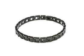 Magnehealth 811621027075 Black - Thin Stainless Steel Magnetic Bracelet 7.5 Inch /8.5 Brace